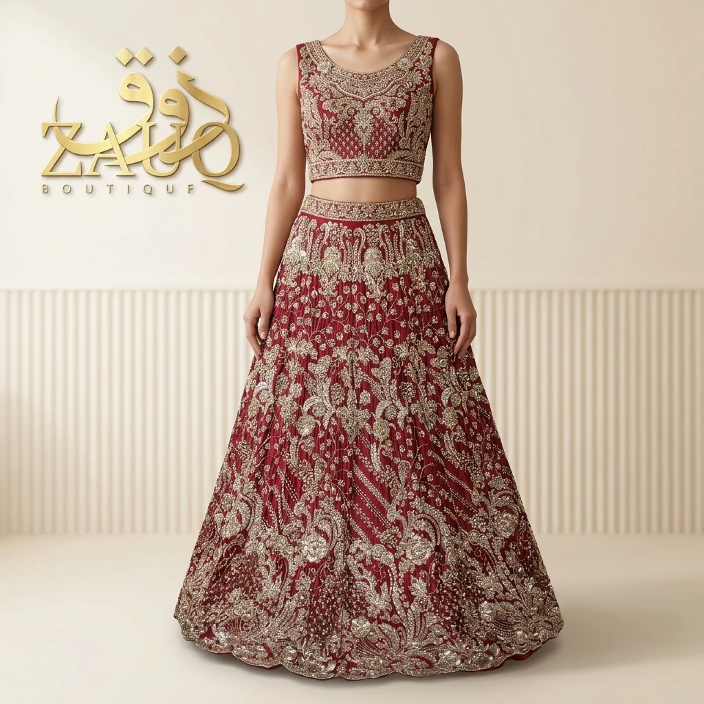 Ivory and gold, densely worked — a barat piece with a soft, regal palette.